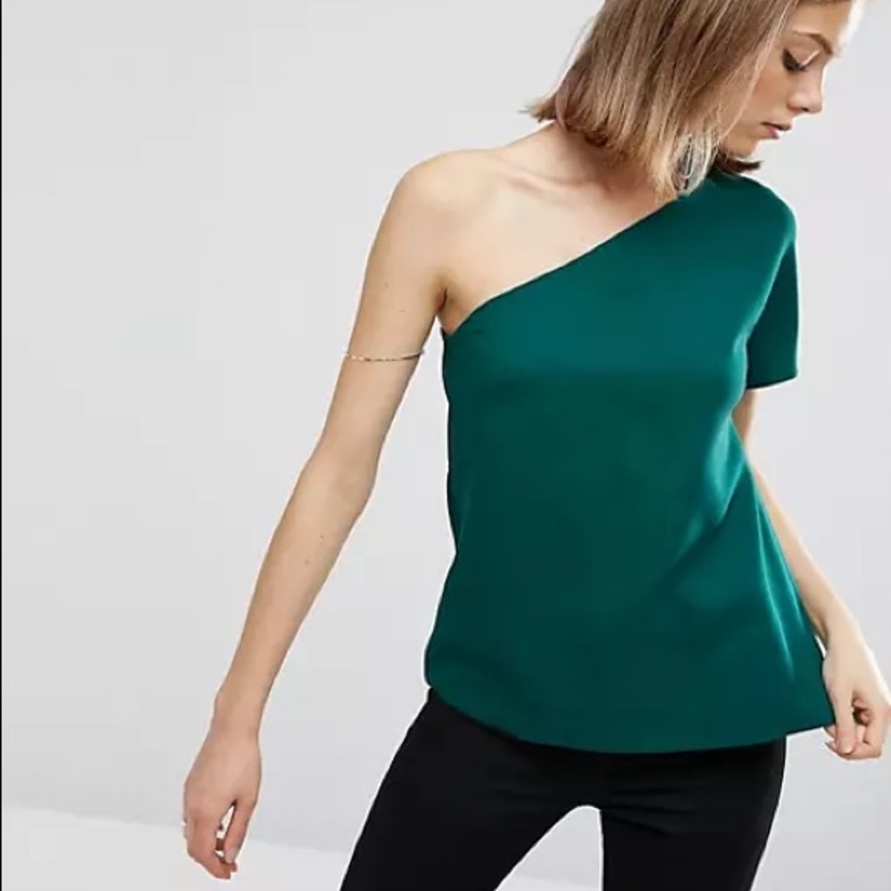 One Shoulder Crepe Top